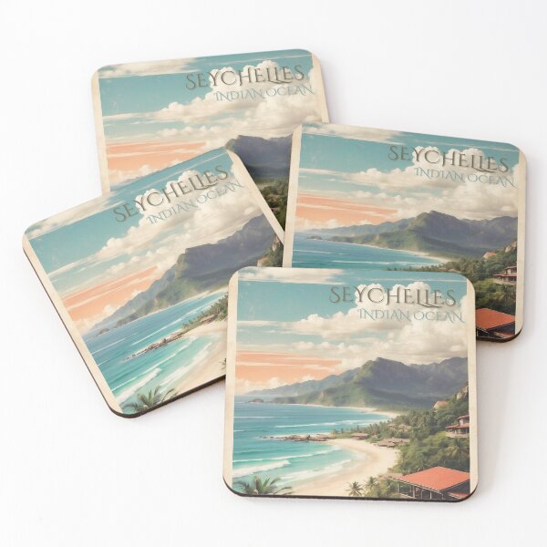 Item preview, Vintage Seychelles Illustrations: Exotic Island Paradise designed and sold by Ceemko's Vintage Corner.