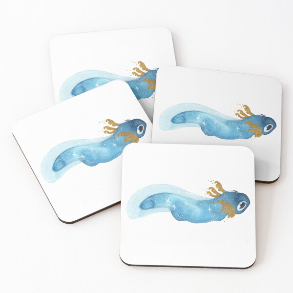 Item preview, Smol Swimming Galaxy Golden Axolotl designed and sold by Threeleaves.