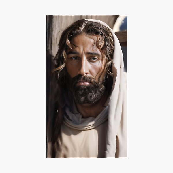 Vista previa del artículo con la obra «Jesús de Nazaret: retrato inspirado en la Sábana Santa», diseñado y vendido por ShroudFaceAI.