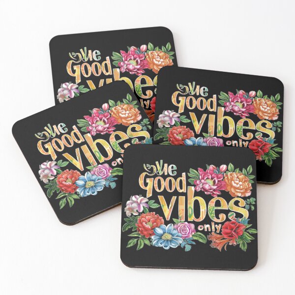 Item preview, Good vibes only inscription in flowers designed and sold by KusyArt.