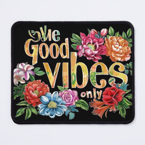 Item preview, Good vibes only inscription in flowers designed and sold by KusyArt.