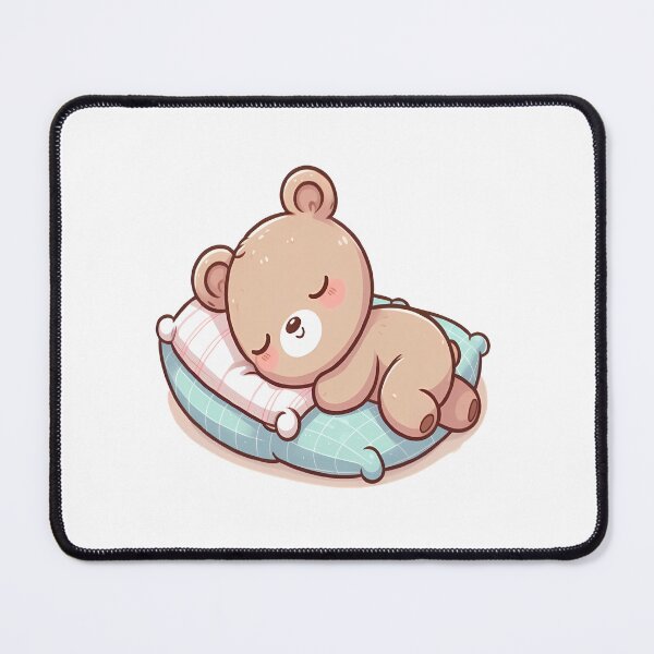 Item preview, cute bear sleeping on pillow designed and sold by Ella_Sketch.