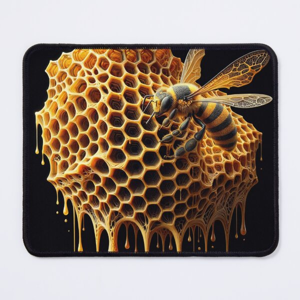Item preview, Intricate Honeycomb with Bee - Detailed Nature Art designed and sold by Suzana Djordjevic.