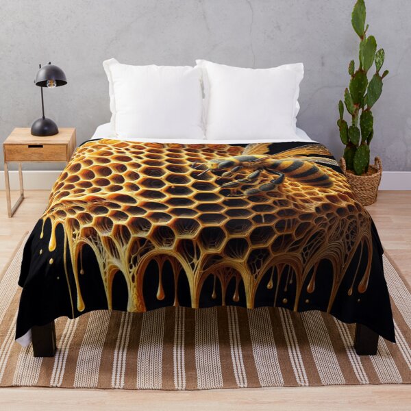 Item preview, Intricate Honeycomb with Bee - Detailed Nature Art designed and sold by Suzana Djordjevic.