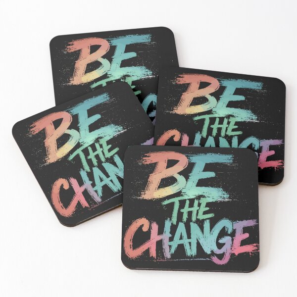 Item preview, Be The Change Motivational Quote designed and sold by Quirky Shirts.
