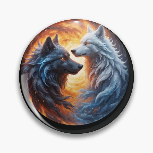 Item preview, Two wolves yin yang design designed and sold by Irisangel.