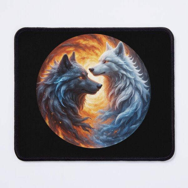 Item preview, Two wolves yin yang design designed and sold by Irisangel.