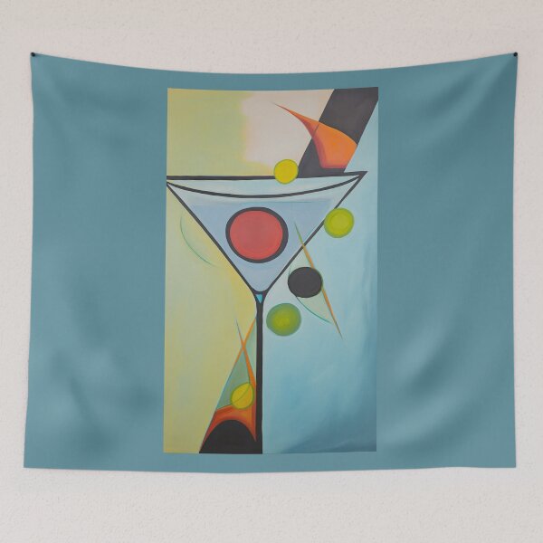 Item preview, Abstract Martini Magic - Stylized Glass with Bold Colors and Playful Spheres AI Generated designed and sold by OlfactoART Studio.