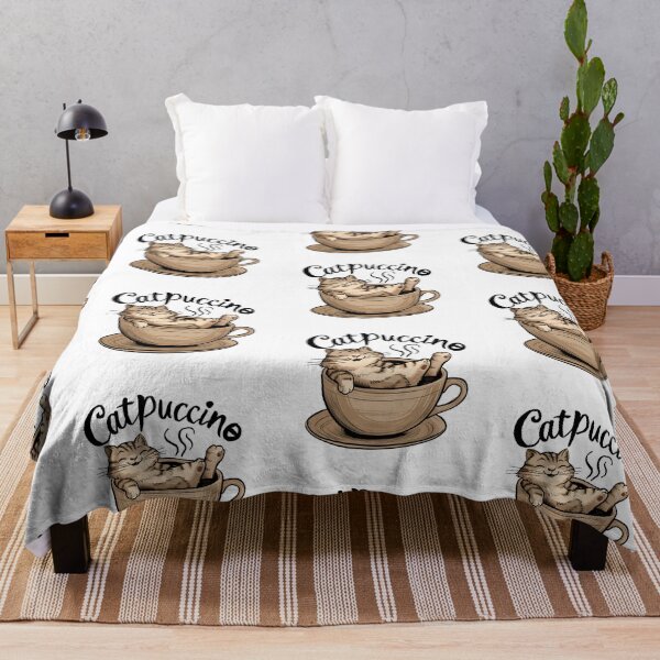Item preview, Catpuccino cat in cup capuccino drinking coffee morning designed and sold by Newhyperion.