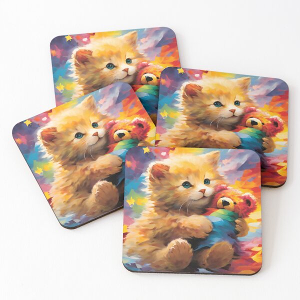 Item preview, Kitten and Teddy Bear designed and sold by Silviajones.