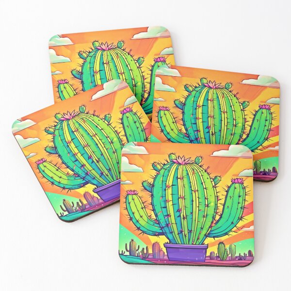 Item preview, Bright Cactus Cartoon Art designed and sold by Health And Fitness Posts e-Store.