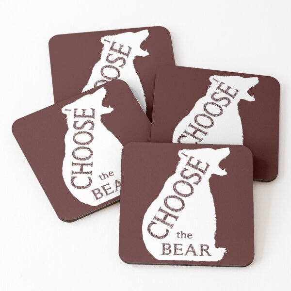 Item preview, Choose the Bear Full Growl White on Black designed and sold by TheCUButterfly.