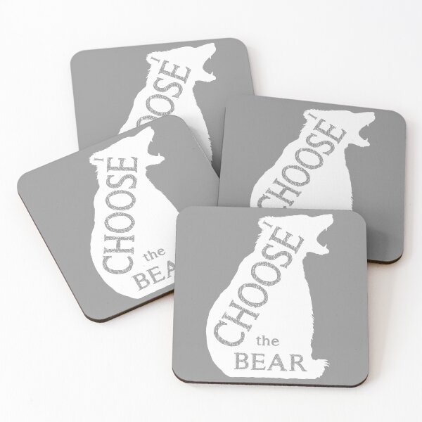 Item preview, Choose the Bear Full Growl White on Grey designed and sold by TheCUButterfly.