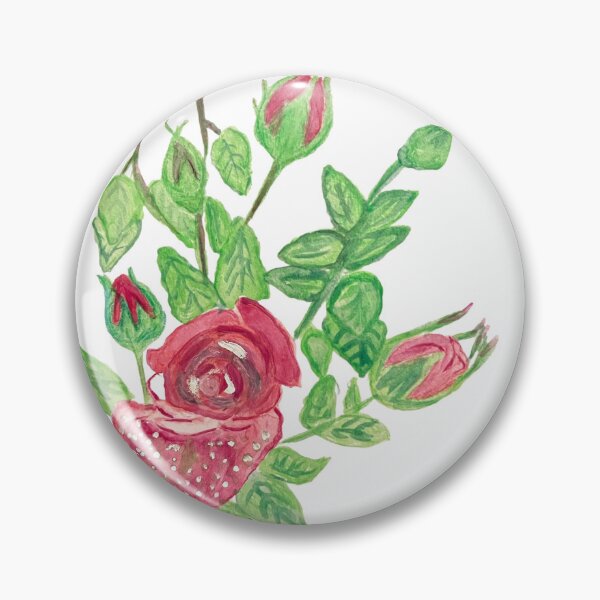 Item preview, Red rose with cute rose buds  designed and sold by Beeinbliss.