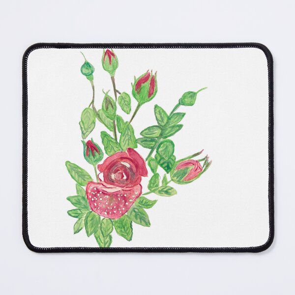Item preview, Red rose with cute rose buds  designed and sold by Beeinbliss.