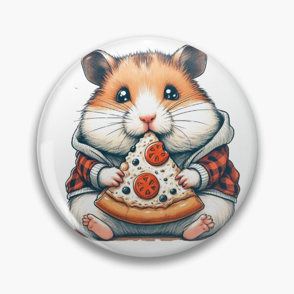 Item preview, Hamster eating pizza designed and sold by Silbays.