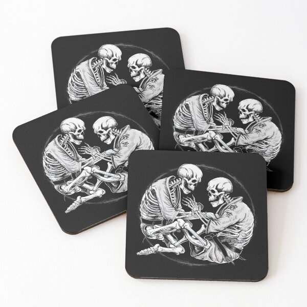 Item preview, BJJ jiu jitsu rolling submission skeleton martial arts designed and sold by Newhyperion.