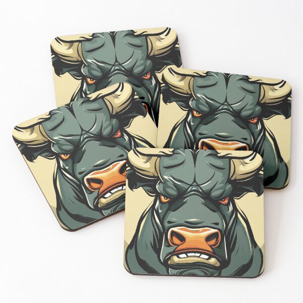 Item preview, cartoon angry bull head designed and sold by OxiSkor.