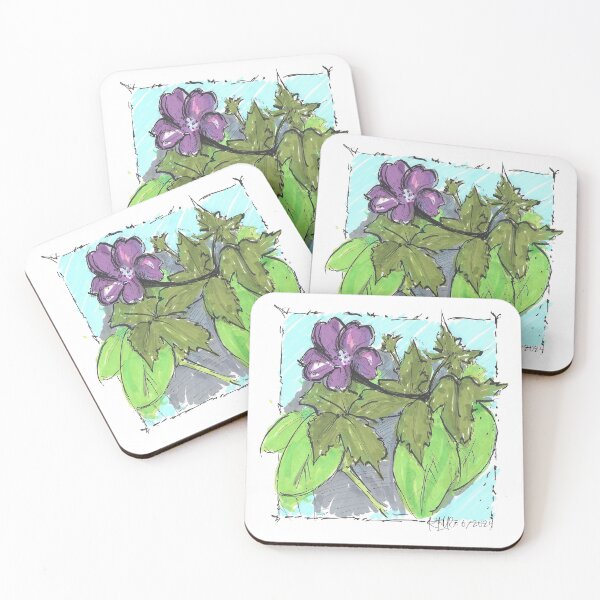 Item preview, Small flower in bed of leaves designed and sold by Littleviews.