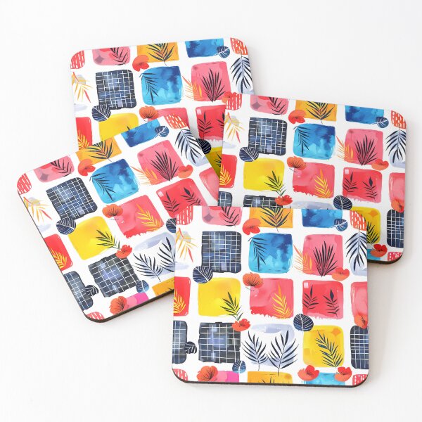 Item preview, Colorful Pattern With Tropical Leaves And Flowers designed and sold by kuralesya.