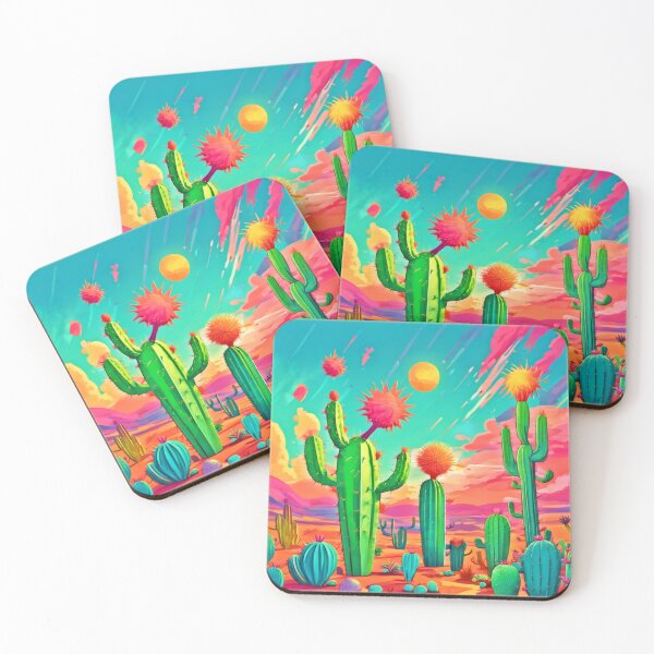 Item preview, Colorful Desert Cactus Sunset Fantasy designed and sold by Health And Fitness Posts e-Store.