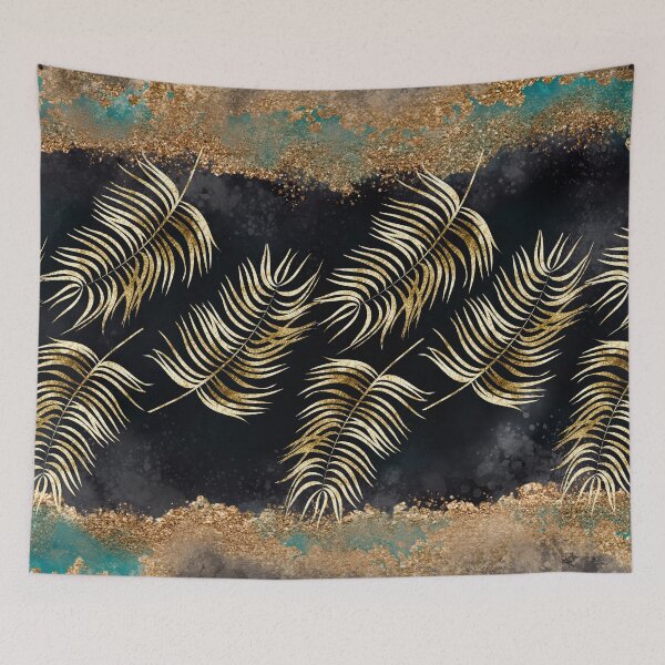 Item preview, Golden Tropical Leaves on Abstract Background designed and sold by WhiteSoftPetals.