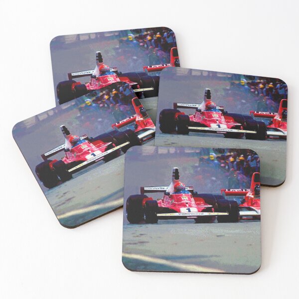 Item preview, Niki Lauda fighting with James Hunt in their 1976 F1 racecars abstract designed and sold by Rodissimus1984.