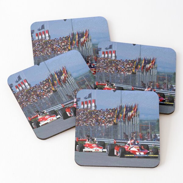 Item preview, Niki Lauda racing in front of James Hunt in their 1976 F1 racing cars abstract designed and sold by Rodissimus1984.