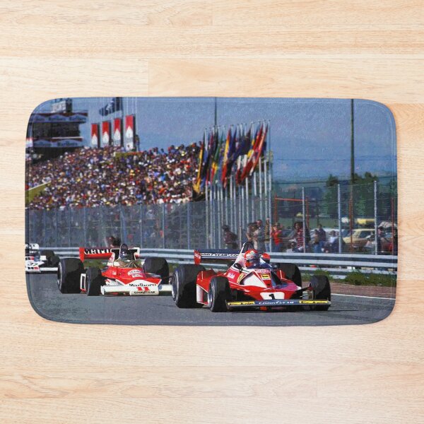 Item preview, Niki Lauda racing in front of James Hunt in their 1976 F1 racing cars abstract designed and sold by Rodissimus1984.