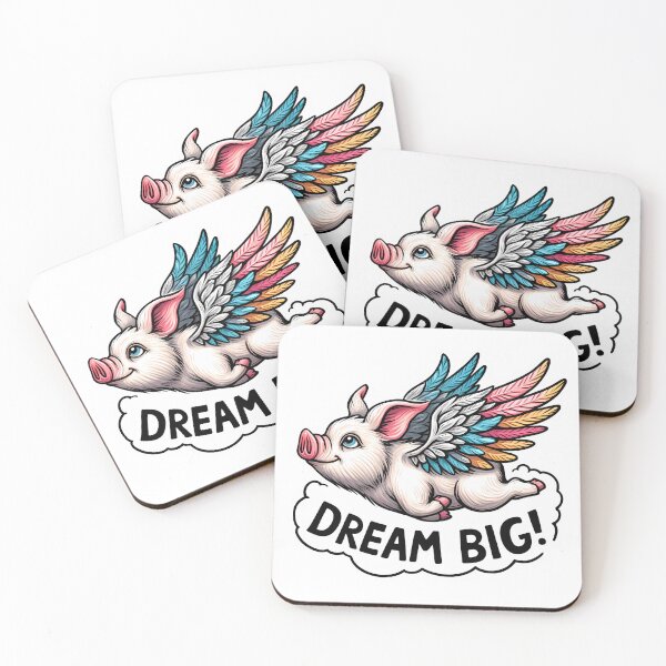 Item preview, Flying Pig with Colorful Wings Dream Big designed and sold by meshhead.