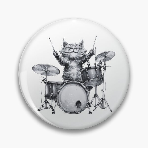 Item preview, Gato tambor angustiado designed and sold by BeWitchingMom.
