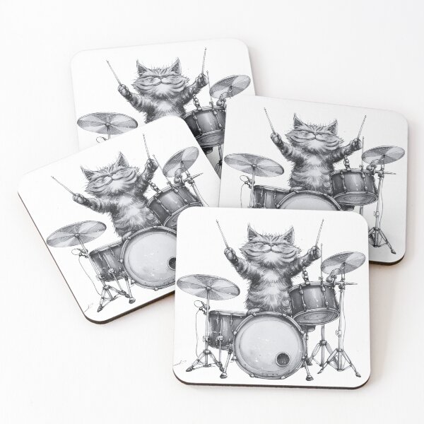 Item preview, Drum Cat Distressed designed and sold by BeWitchingMom.