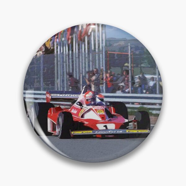 Item preview, Niki Lauda racing in front of James Hunt in their 1976 F1 racing cars watercolor designed and sold by Rodissimus1984.