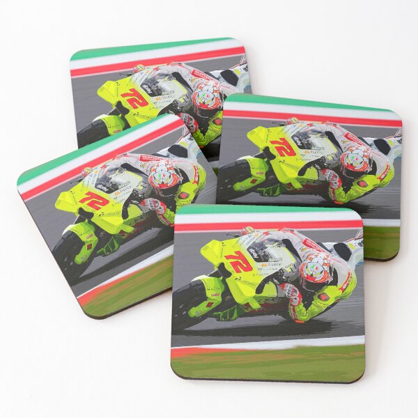 Item preview,  Marco Bezzecchi racing his MotoGP motorcycle through the corners of Mugello watercolor designed and sold by Rodissimus1984.