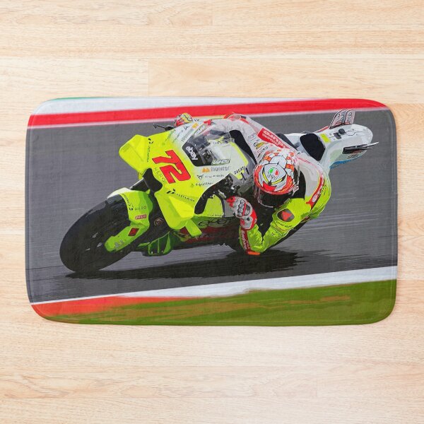 Item preview,  Marco Bezzecchi racing his MotoGP motorcycle through the corners of Mugello watercolor designed and sold by Rodissimus1984.