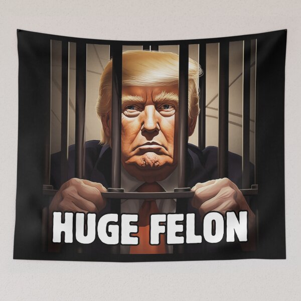 Item preview, HUGE FELON: Hilarious Donald Trump Behind Bars designed and sold by Hlvargo.