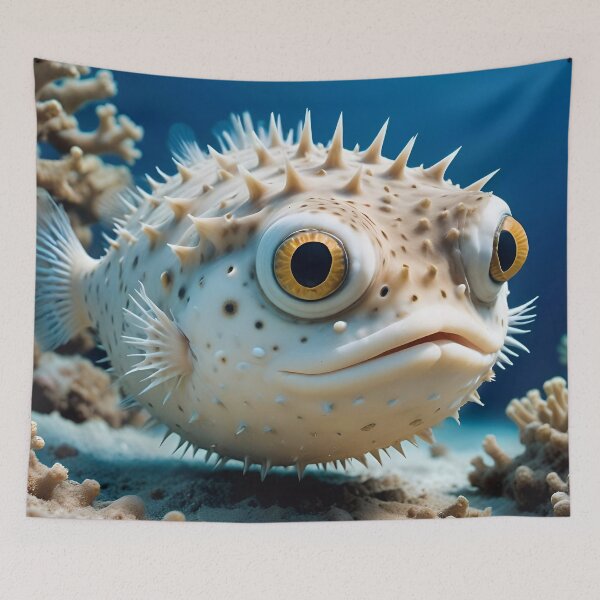 Item preview, Funny Little Spiky Pufferfish In The Ocean designed and sold by TheArtOfPat.