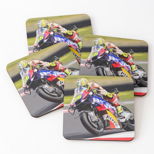 Item preview, Joan Mir racing his MotoGP motorcycle through the corners of Mugello watercolor designed and sold by Rodissimus1984.