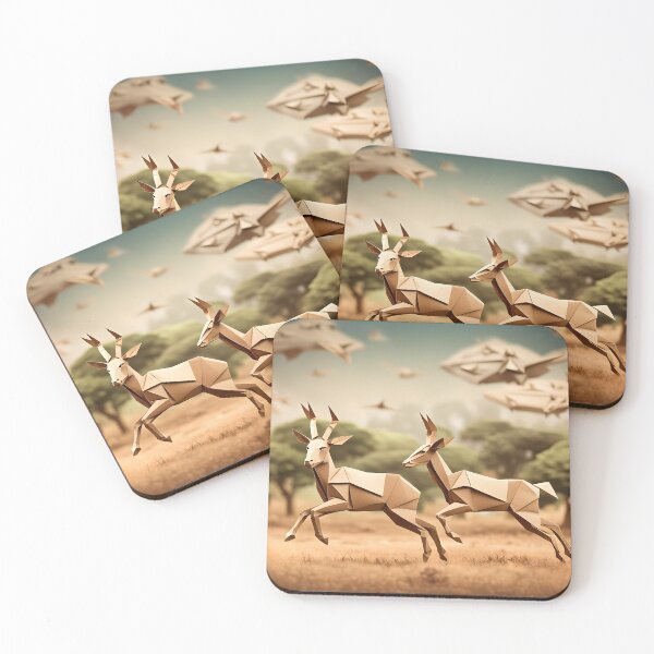 Item preview, Origami Art - Grace in Motion: Leaping Impalas of the Savanna designed and sold by ArtfulFolds.