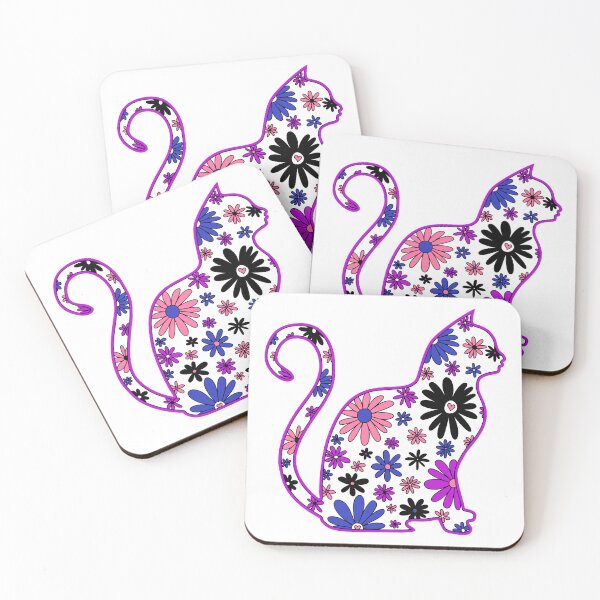 Item preview, Flower doodle cat LGBTQ+ Genderfluid Pride Flag designed and sold by JoyfulJen.