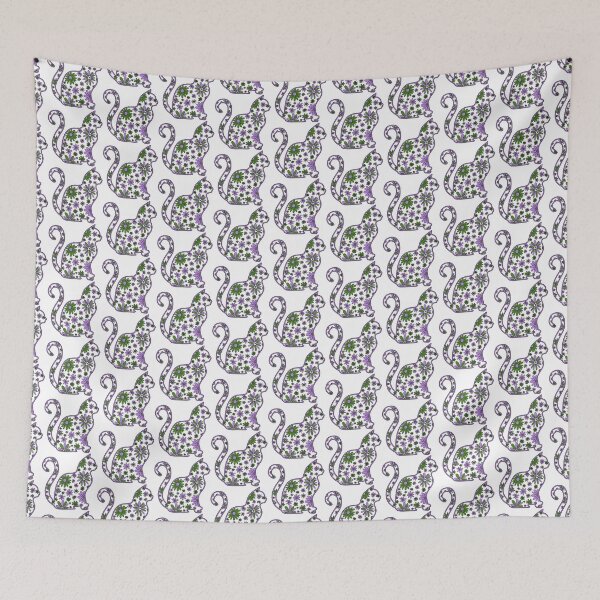 Item preview, Flower doodle cat LGBTQ+ Genderqueer Pride Flag designed and sold by JoyfulJen.