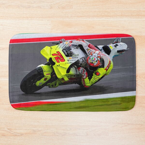 Item preview, Marco Bezzecchi racing his MotoGP motorcycle through the corners of Mugello abstract designed and sold by Rodissimus1984.