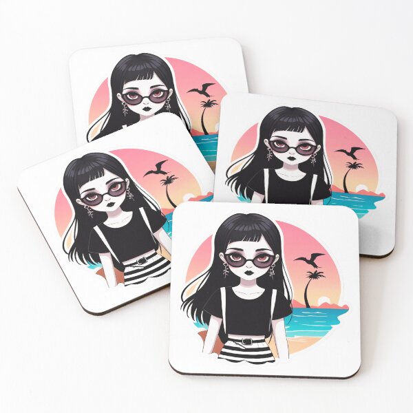 Item preview, Summer Goth Girl on a Beach designed and sold by MadnessEnvelope.
