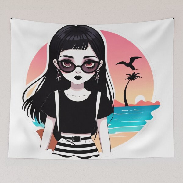 Item preview, Summer Goth Girl on a Beach designed and sold by MadnessEnvelope.