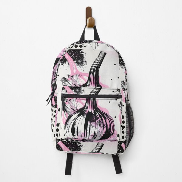 Item preview, Garlic Reverie - Dynamic Brushstrokes on Pink and White Canvas in Bold Essence designed and sold by OlfactoART Studio.