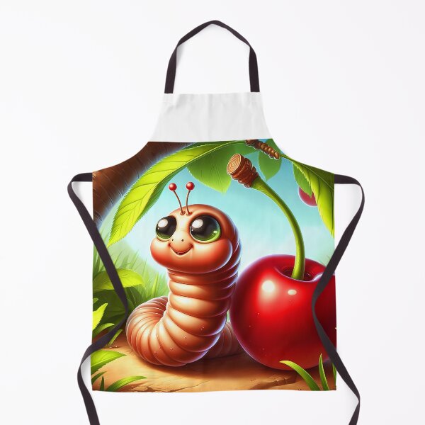 Item preview, Cherry Maggot At Worm Cute cartoon designed and sold by EmeraldeaArt.