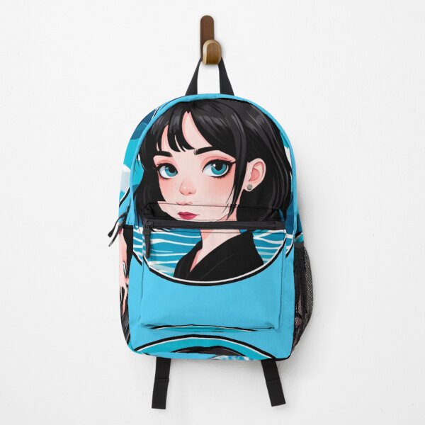 Item preview, Black Hair Summer Goth Girl at the Ocean designed and sold by MadnessEnvelope.