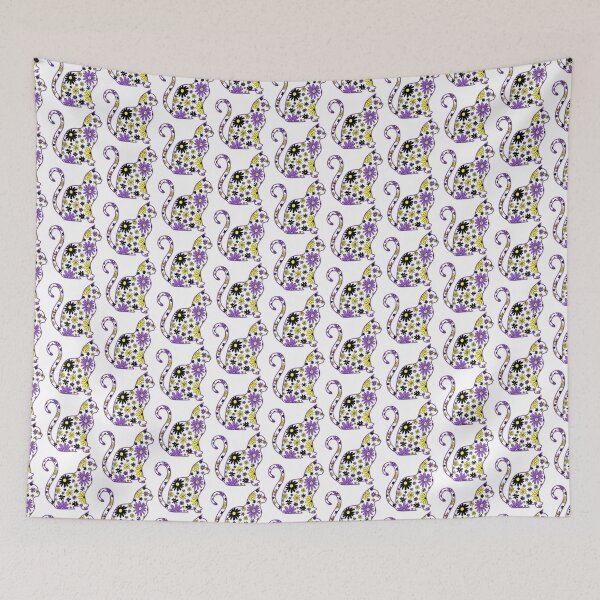 Item preview, Flower doodle cat LGBTQ+ Nonbinary Pride Flag designed and sold by JoyfulJen.
