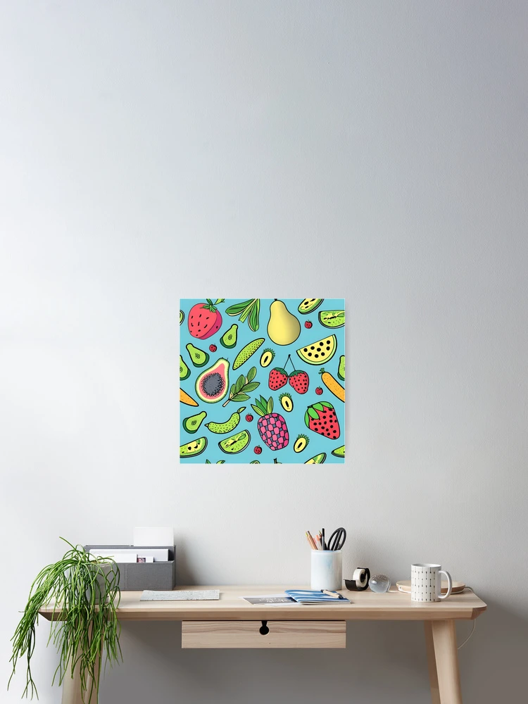 Thumbnail 2 of 3, Poster, Fruits Pattern designed and sold by RkskArt.