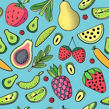 Artwork thumbnail, Fruits Pattern by RkskArt